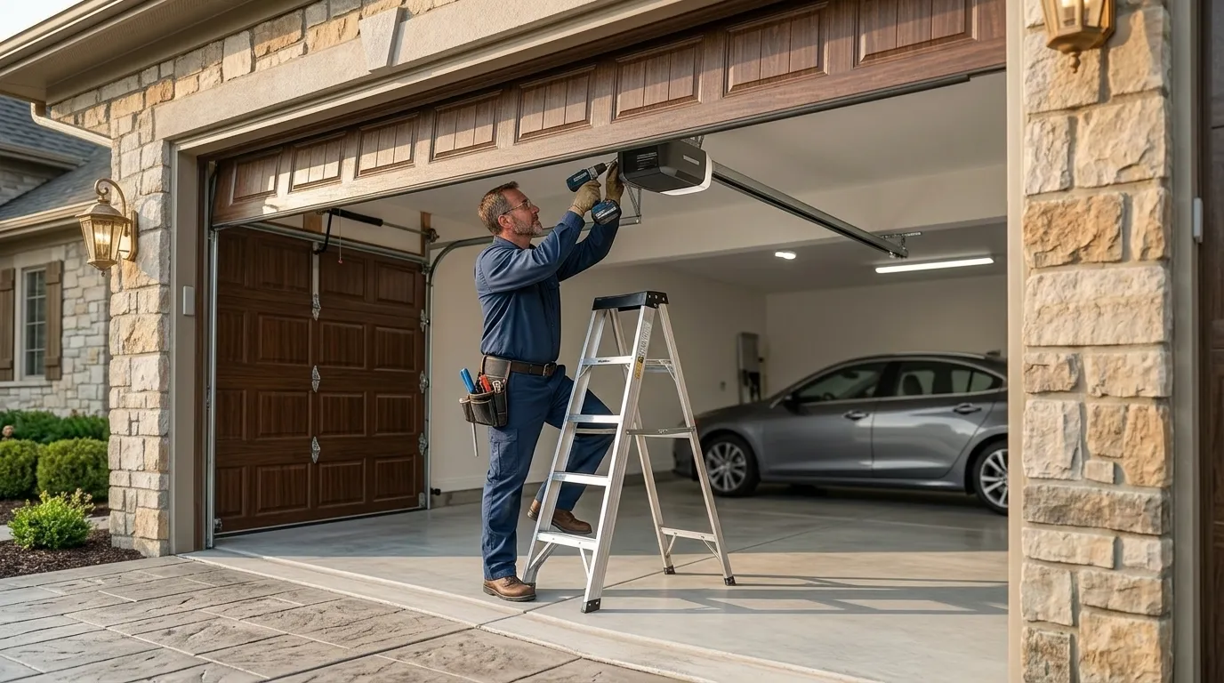 Garage door detail illustrating openers and power cuts in kent homes