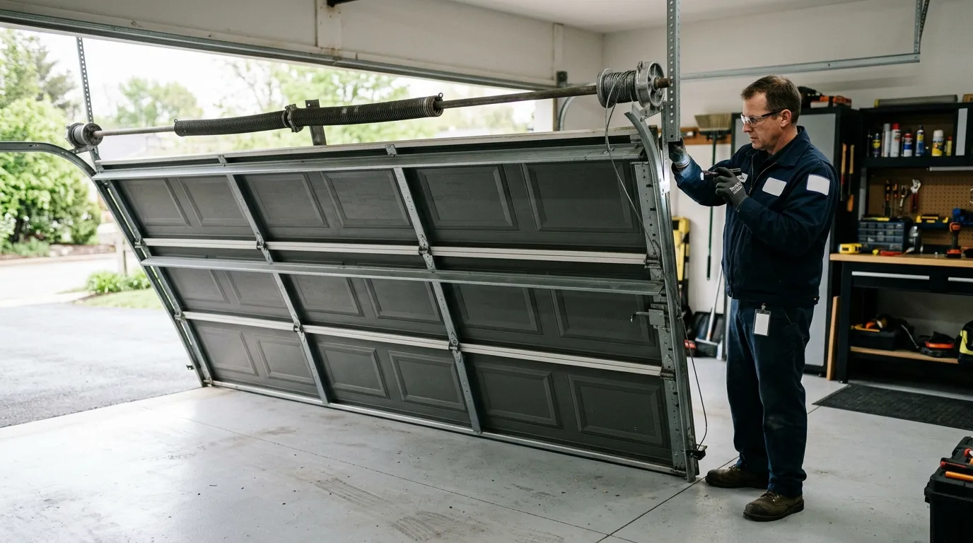 Garage door detail illustrating what actually happens during a kent service call